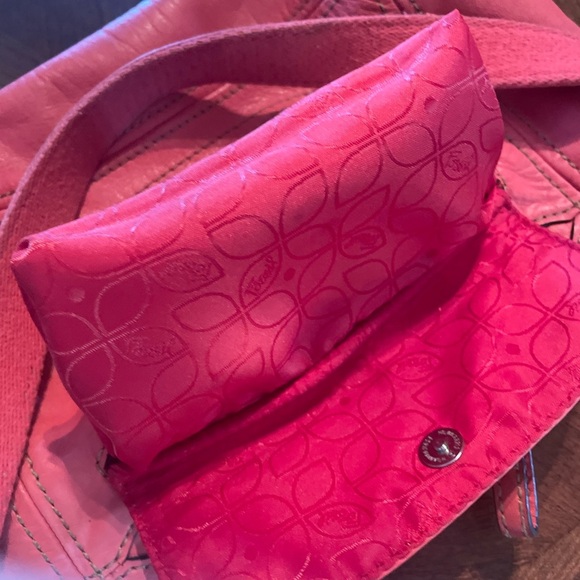 Fossil Pink/Orange Coral  Leather Shoulder Bag - Picture 5 of 6